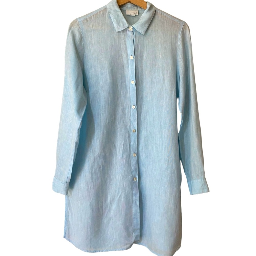 J Jill light blue 100% Linen tunic Small